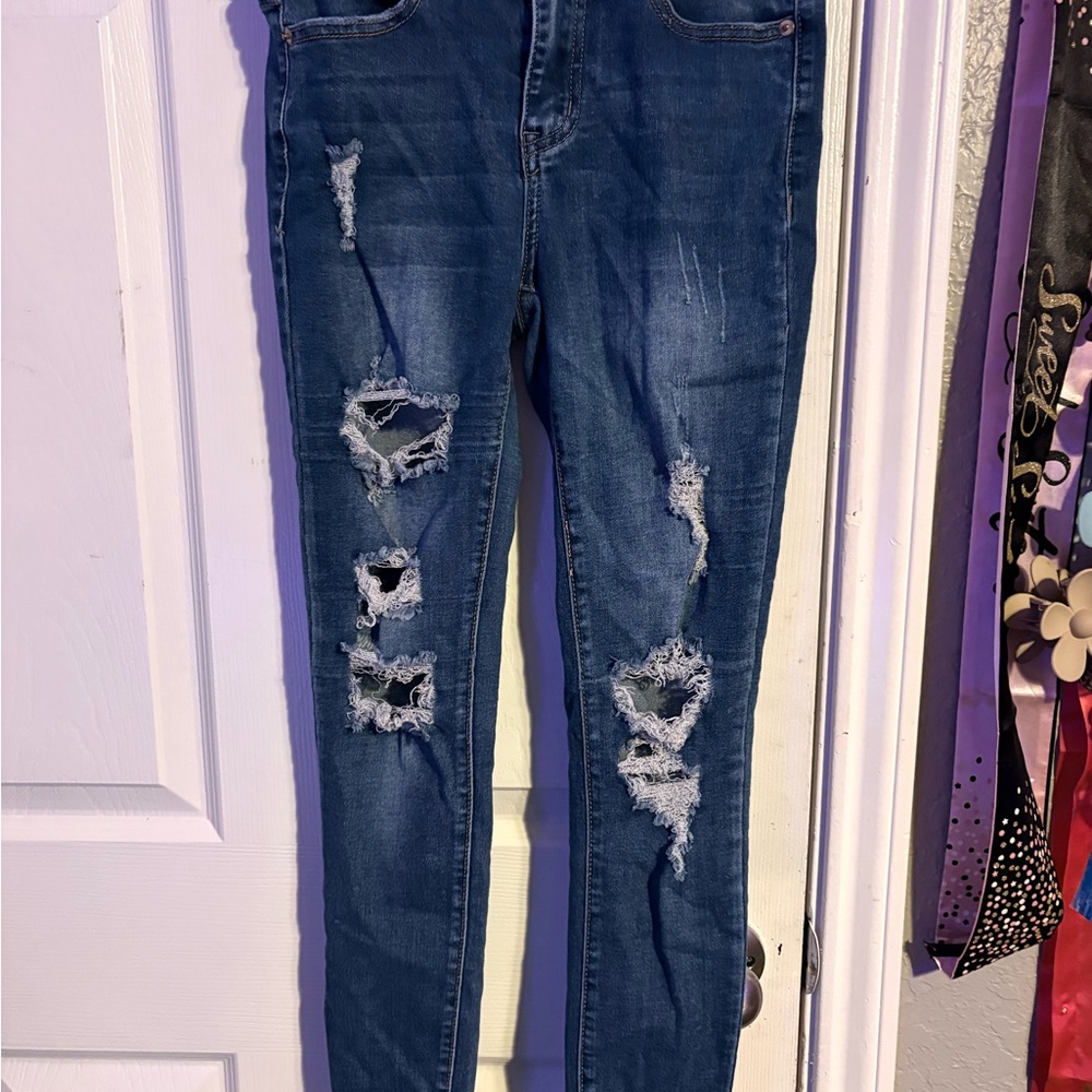 Rue21 Distressed Skinny Jeans in Blue